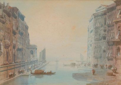 null Ernest CICERI (1817 - 1866).

Canal à Venise.

Gouache signée et datée "54"...
