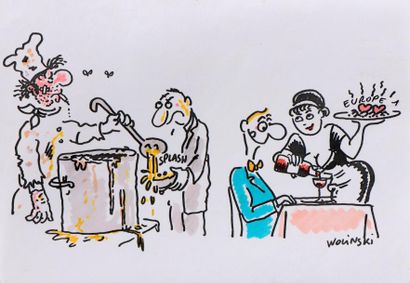 null Campagne publicitaire Europe 1 , "Radio cassette ou Radio évènement ?" [Le restaurant]

Dessin...