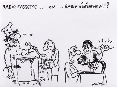 null Campagne publicitaire Europe 1 , "Radio cassette ou Radio évènement ?" [Le restaurant]

Dessin...