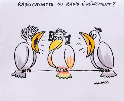 null Campagne publicitaire Europe 1 , "Radio cassette ou Radio évènement ?"[Les perroquets]

Dessin...