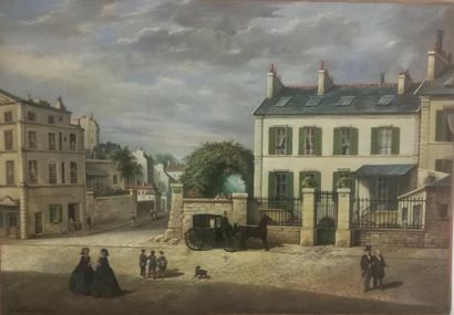 null V. BRETONNIERE (XIXe siècle).

Vue d'une rue animée de Paris.

Huile sur toile...