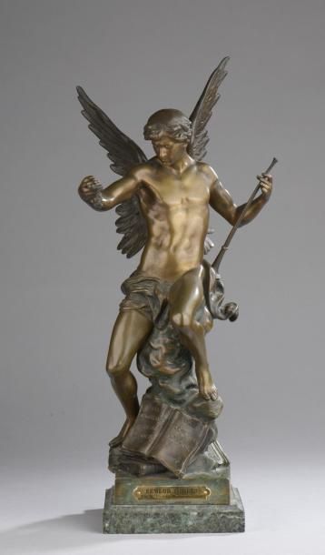 null D'après Émile Louis PICAULT (Paris, 1833 - Paris, 1915).

"Semeur d'idées".

Bronze...