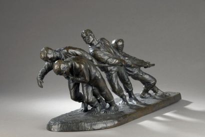 null Victor DEMANET (Givet, 1895 - Ixelles, 1964).

Les haleurs.

Bronze à patine...