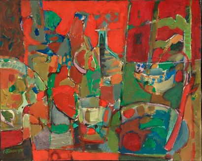 null Christian BARBANÇON (1940 - 1993).

Nature morte rouge.

Huile sur toile signée...