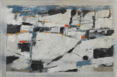 null Jean-Paul BARRAY (1930 - 2012).

Composition abstraite en blanc et couleurs...