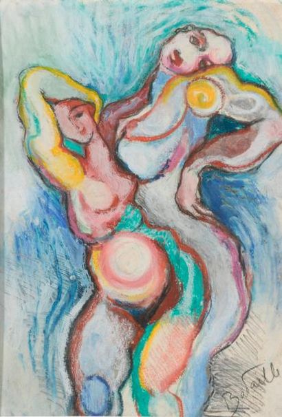 null Marie-Claude BATAILLE (1944).

Femmes enlacées.

Pastel signé en bas à droite.

Haut....