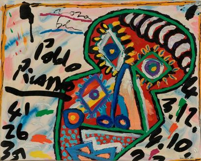 null BRUNO DONZELLI (né en 1941)

"Ormare Pablo Picasso".

Technique mixte sur toile,...