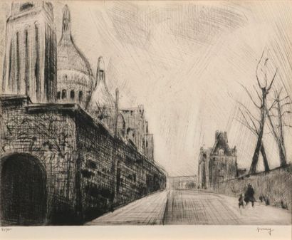 null Jean VINAY (1907 - 1978).

Pont de Paris sous la neige.

Pastel.

Haut. : 17...