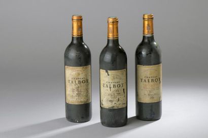 null 3 bouteilles Château TALBOT, 4° cru Saint-Julien 1995 (eta) 