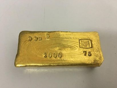 null Lingot de 999,5 g d'or fin pour un poids total de 1000 g. Fondeur RPM, numéroté...