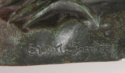 null Édouard-Marcel SANDOZ (Bâle, 1881 - Lausanne, 1971).

Moineau.

Bronze à patine...