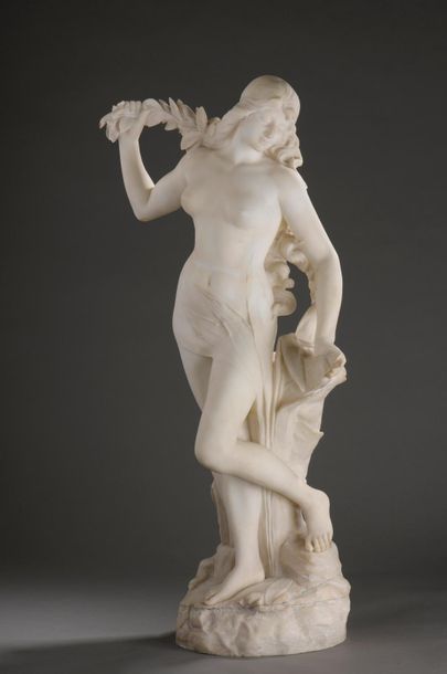 null Edouard DROUOT (Sommevoire, 1859 - Paris, 1945).

Flore.

Marbre blanc sculpté...