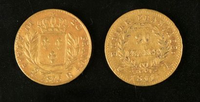 null Deux pièces en or de 20 francs français 1811 et 1815.

Lot vendu sur désignation...