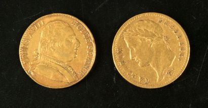 null Deux pièces en or de 20 francs français 1811 et 1815.

Lot vendu sur désignation...