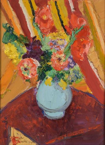 null Pierre AMBROGIANI (1907 - 1985).

Vase de fleurs sur une table.

Huile sur toile...