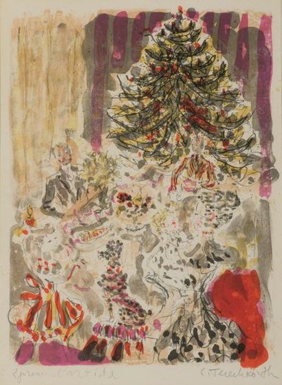null Constantin TERECHKOVITCH (1902 - 1978).

Le sapin ou repas de Noël.

Lithographie...