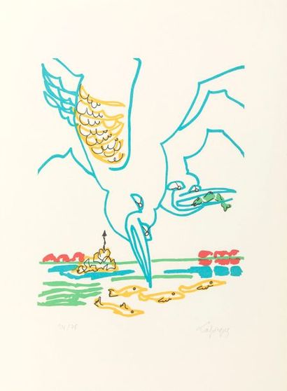 null Charles LAPICQUE (1898 - 1988).

Les goélands, 1959.

Lithographie sur vélin...