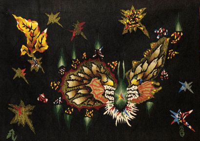 null Jean LURÇAT (1892 - 1966). 

"Sphynx de rouille", carton 1031.

Tapisserie monogrammée...