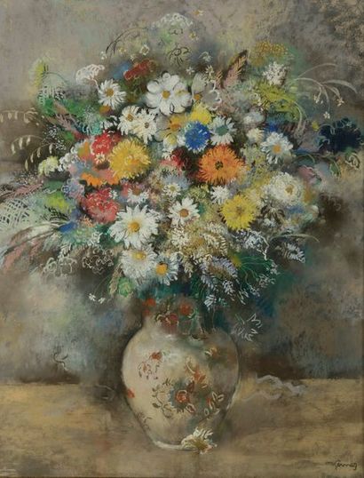 null Paul Élie GERNEZ (1888 - 1948).

Bouquet de fleurs des champs.

Pastel signé...