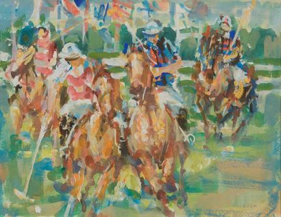 null Jean EVEN (1910 - 1986).


Partie de polo. 


Gouache.


Haut. : 24,5 cm - Larg....