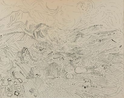 null Pierre TAL-COAT (1905 - 1985).

La montagne Sainte-Victoire.

Encre sur papier.

Haut....
