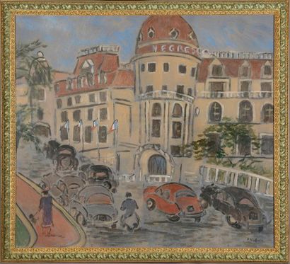 null Henry SAINT-CLAIR (1899 - 1990).

Hôtel Negresco à Nice. 

Gouache sur papier...