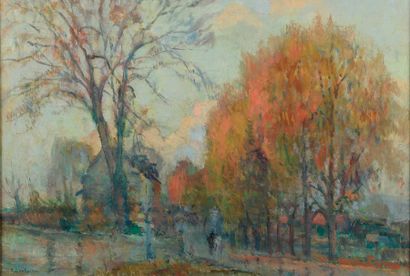 null Robert-Antoine PINCHON (1886 - 1943).

Allée bordée d'arbres en automne.

Huile...