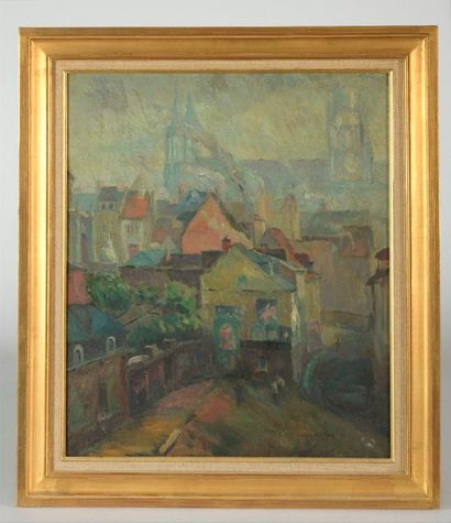 null Georges-Albert CYR (1880 - 1964).

Rue Molière à Rouen.

Huile sur toile signée...