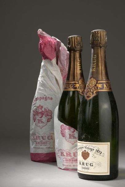 null 3 bouteilles CHAMPAGNE "Vintage", Krug 1973 (1 TLB) 