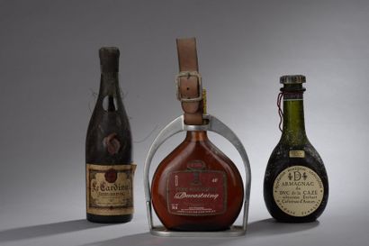 null 3 bouteilles ARMAGNAC ('Le Cardinal' de Piercel, l'étrier de Ducastaing, la...