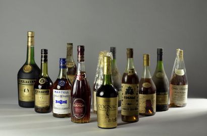 null 12 bouteilles COGNAC (Martell : 2 bouteilles, 1 magnum; Rémy Martin : 2 blles;...