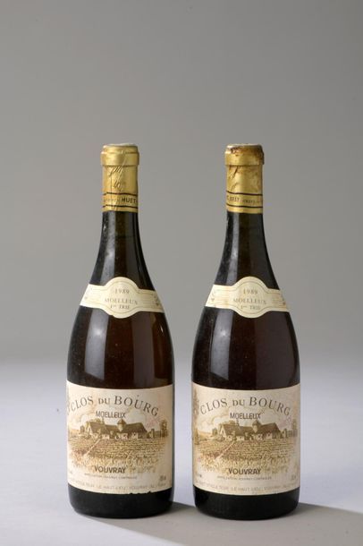 null 2 bouteilles VOUVRAY "Clos du Bourg", Huet 1989 (moelleux 1° trie) 