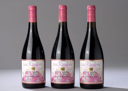 null 3 bouteilles CÔTE-RÔTIE "Les Roziers", L. de Vallouit 1989 (sticker millésime...