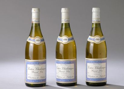 null 3 bouteilles CORTON CHARLEMAGNE, Chartron et Trébuchet 1989 (elt) 
