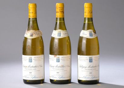null 3 bouteilles PULIGNY-MONTRACHET "Champs-Gains", O. Leflaive 1989 