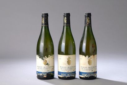 null 3 bouteilles PULIGNY-MONTRACHET "Folatières", R. Monnier 1989 (ea) 