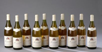 null 10 bouteilles MEURSAULT "Narvaux", B. Bachelet 1990 (couleur lég évoluée) 