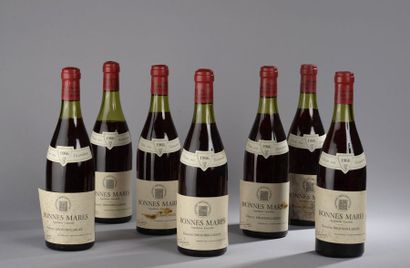 null 7 bouteilles BONNES-MARES, Drouhin-Laroze 1966 (es, elt, TLB sauf 1 MB) 