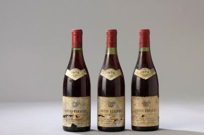 null 3 bouteilles CORTON "Renardes", M. Gaunoux 1974 (tachées) 