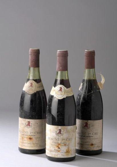 null 3 bouteilles BEAUNE "Clos des Aigrots", Jaboulet-Vercherre 1976 (ett, TLB) 