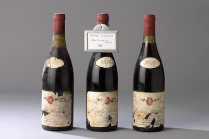 null 3 bouteilles CORTON "Perrières", Adrien Belland 1976 (ea) 