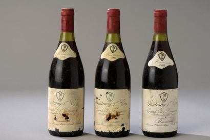 null 3 bouteilles SANTENAY "Grand Clos Rousseau", Mommessin 1976 (es, elt, 1 TLB)...