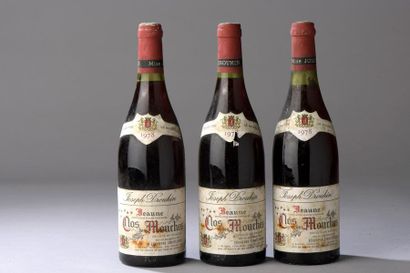 null 3 bouteilles BEAUNE "Clos des Mouches", J. Drouhin 1978 (tachées) 