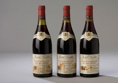 null 3 bouteilles VOSNE-ROMANEE "Les Beaumonts", J. Drouhin 1978 (tachées) 