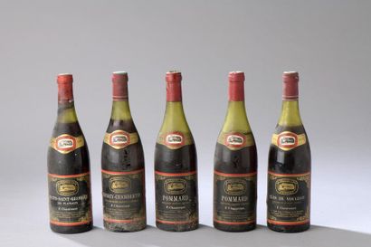 null Ensemble de 5 bouteilles F. Chauvenet : 1 bouteille NUITS-ST-GEORGES "Les Plateaux",...