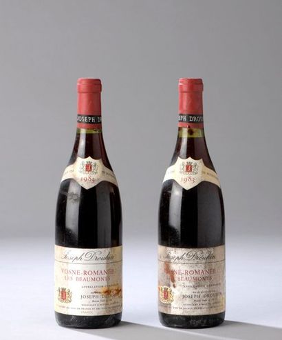 null 2 bouteilles VOSNE-ROMANEE "Les Beaumonts", J. Drouhin 1983 (ett) 