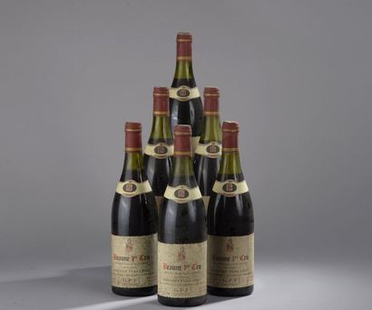 null 6 bouteilles BEAUNE "Grèves", Grivelet 1985 (tachées, 4 TLB, 2 LB) 