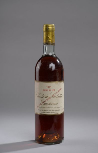 null 1 bouteille CH. GILETTE "Crème de Tête", Sauternes 1961 (etlt) 
