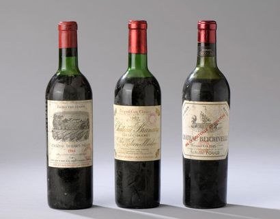 null Ensemble de 3 bouteilles : 1 bouteille CH. BEYCHEVELLE, 4° cru Saint-Julien...