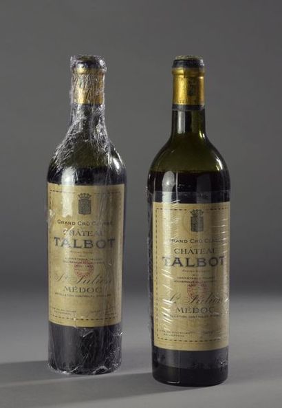 null 2 bouteilles CH. TALBOT, 4° cru Saint-Julien 1945 (V)